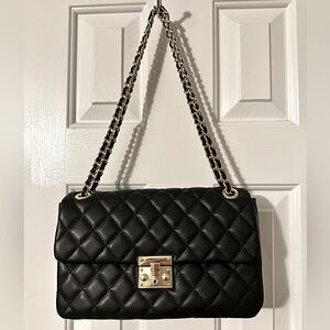 NWOT Shein Black Quilted Flap Shoulder Bag Chain Strap
